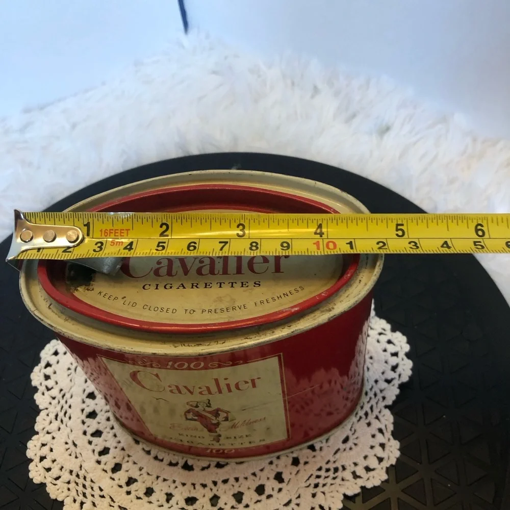 Cavalier King Size Cigarette Tin With Cigarette Tax Stamps